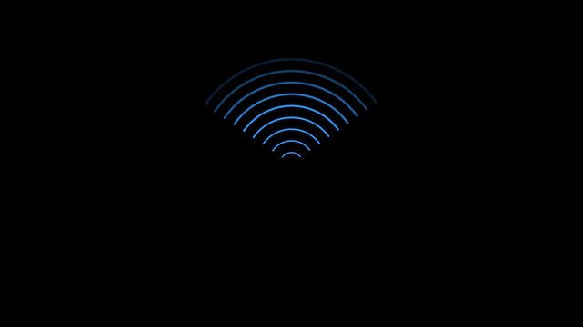 network tower produced radio wave concept radio waves royal blue color animation. Radio wave signal technology animation. Digital radio waves signal motion animate 4k video.