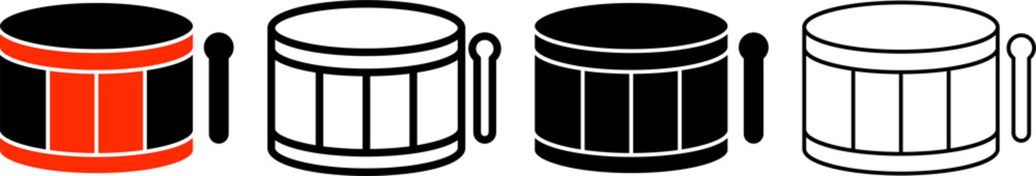 Christmas Drum Icon in Filled, Outline, Outline and Glyph Styles 
