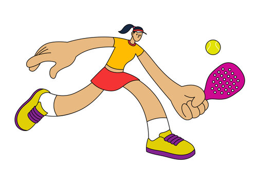 Happy Felame Padel Tennis Player