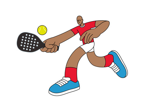 Happy Padel Player in Simple Style