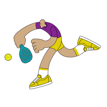 Padel Tennis Player Smashing the Ball