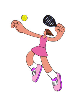 Women Padel Tennis Player Smashing the Ball