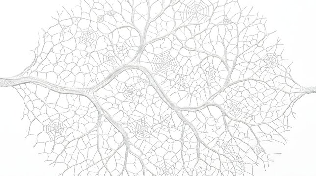 Human capillary network illustration, medical vein system diagram on white background.