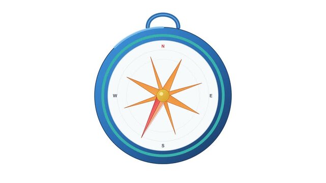 Premium soft 3D compass drops with lively physical bounce. Only the star needle spins while N S E W letters stay fixed on the dial. Clean seamless 6s loop, zero shadow. Perfect for navigation, travel,