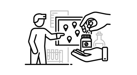 Fototapeta premium Medical research and development concept, science and technology icons