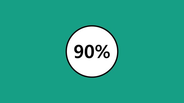 90 Percent Off Super Sale Discount Circle Badge Animation Vector Graphic for Huge Savings Offer, E-commerce Promotion Banner, and Clearance Tag