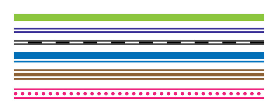 Vector set of straight line, stripe series from thin to thick, for decoration design.