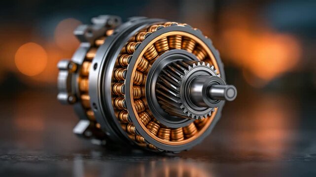 Close Up of Marine Propulsion Machinery with Rotating Shaft
