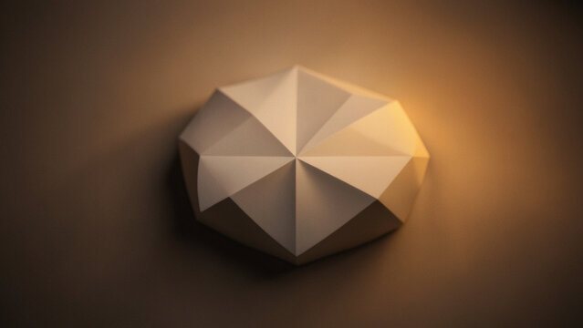 Geometric Architectural White Paper Relief Sculpture Crisp Folde