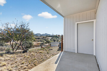 Naklejka premium Covered veranda along hillside