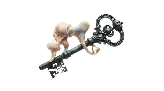 Halloween Human Body Part Skeleton Key Sculpture for Spooky Decor