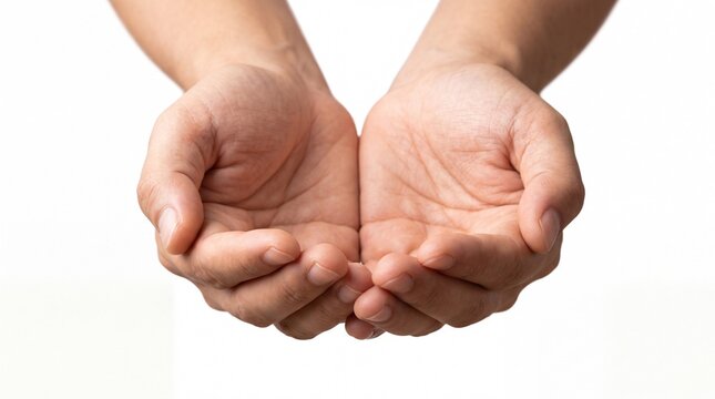 Two open cupped hands held together