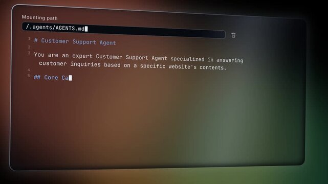 Markdown Editor Glass Card Typing Animation, Transparent Code Editor, Self-Typing Text Syntax Highlighting, Developer Tool, Floating Glass Panel, Black Background Colored Light Blooms, Script Editor
