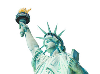 The Statue of Liberty isolated on white background © Maria