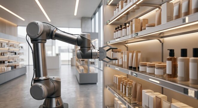 Robotic Arm Restocking Store Shelves