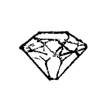 Diamond outline with visible internal cracks and imperfections, old vintage illustration, 1897.