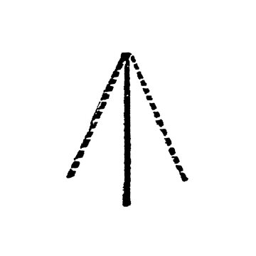 Bisector angle construction with dashed and solid lines, old vintage illustration, 1897.