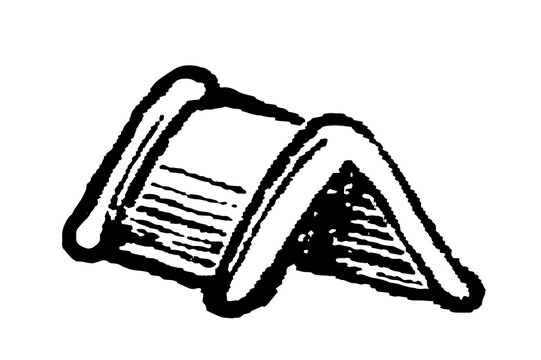 Pack saddle with wooden frame and leather cinches, old vintage illustration, 1897.