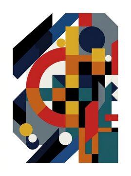 A captivating abstract geometric design featuring bold colors and dynamic shapes perfect for a stylish t shirt print offering a modern and