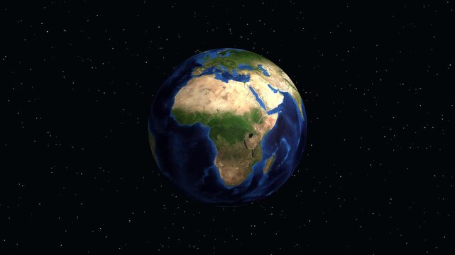 Earth Zoom Animation Transitioning from Space to Lome Togo