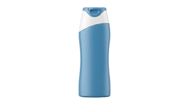 Blue shampoo bottle container for hair care and cosmetic packaging