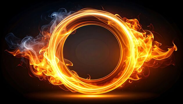 Vibrant swirling spiral of fiery orange and yellow flames.