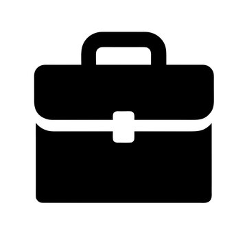 black briefcase icon on white background