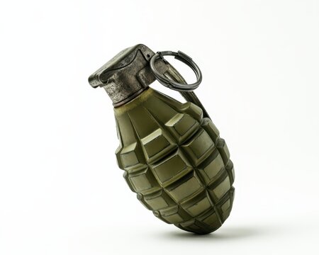 Military hand grenade isolated on white background