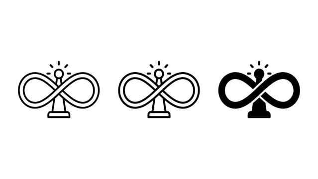 Gear and infinity symbol icon set with mechanical engineering design mechanical sign cog vector engineering logo