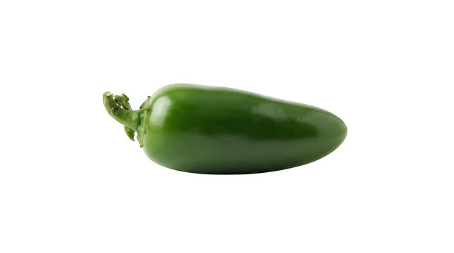 Fresh green jalapeo chili pepper isolated on transparent background