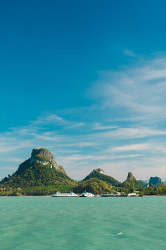 Limestone Islands and Turquoise Sea Viewed from Ferry