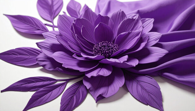 Closeup of a vibrant purple flower with detailed petals