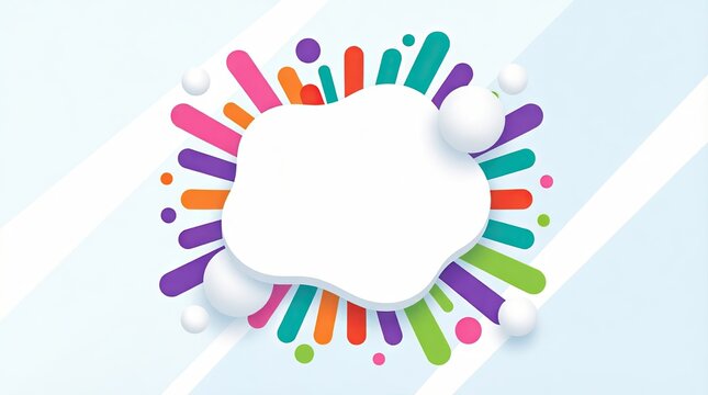 Colorful abstract design with central cloud shape