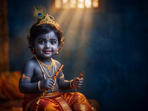 Festival of happy Shree Krishna Janmashtami design background. Indian cultural festival concept illustration. 
