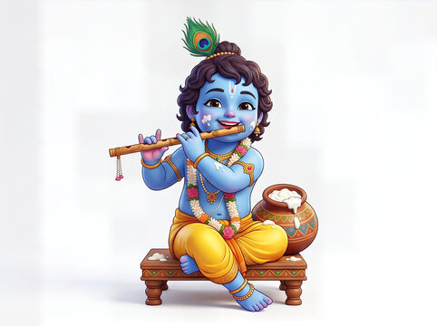 Festival of happy Shree Krishna Janmashtami design background. Indian cultural festival concept illustration. 