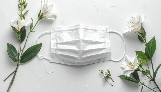 Face Mask with Flowers for Health and Safety