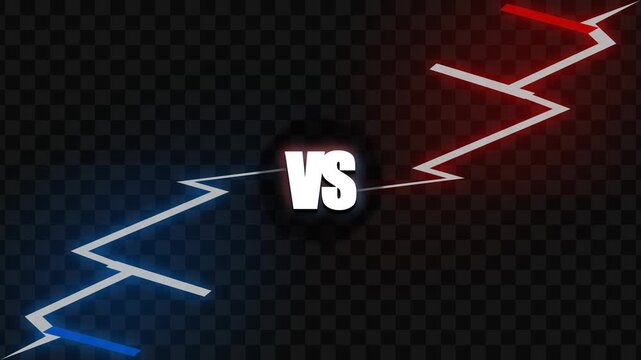 Dynamic Red and Blue Neon Vs Graphic for Competition and Comparison