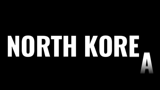 North Korea text graphic illustration with bold typography on black background for design use