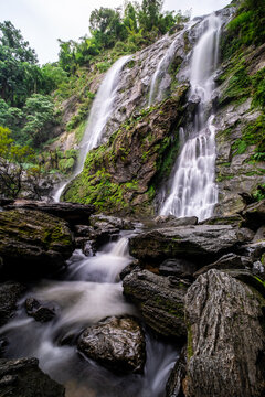 Khlong Lan Waterfall in Khlong Lan National Park, Kamphaeng Phet Province, Thailand.