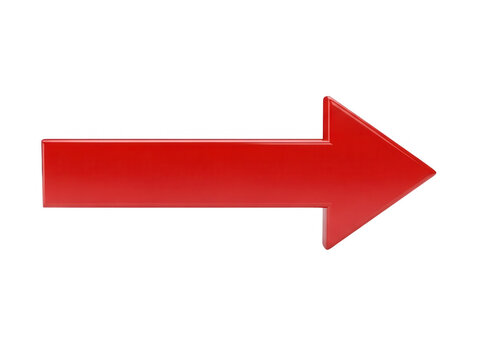 Simple Red Right Arrow isolated on transparent background