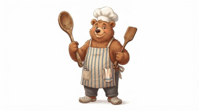 Bear Holding Wooden Spoon Gigapixel Standard Perfectlyclear Spoon Gigapixel
