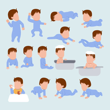Set Of Baby Boy Character