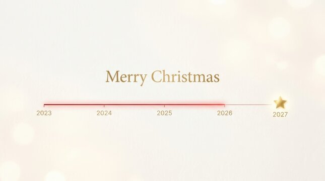 Merry Christmas and Happy New Year timeline from 2023 to 2027