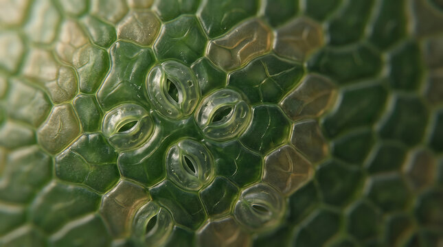 Ultra Realistic Stomata Microstructure Scientific Beauty Microscopy Leaf Surface Plant Biology Background