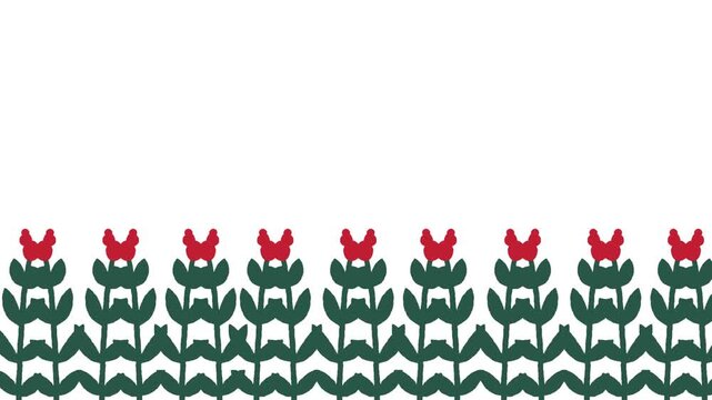 Green plant sticker animation video on a white background