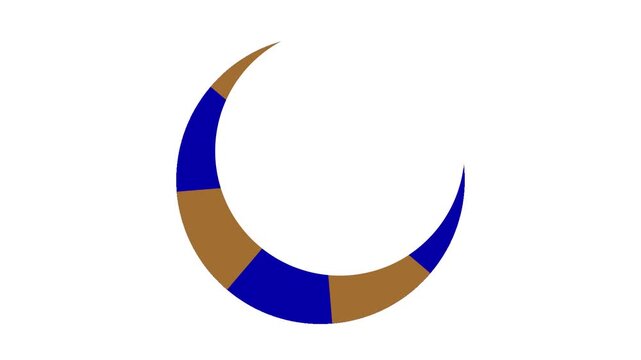 Moon circular flow animation video on a white background