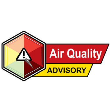 Air quality index. Education scheme with excessive quantities of substances qases in environment vector of index