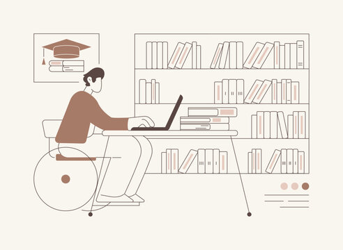 Working on thesis or dissertation isolated cartoon vector illustrations.