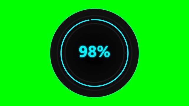 Radial circular progress or loading bar. hud Loading Circle Ring or Transfer, Download Futuristic HUD elements. indication status 100. Computer technology background.