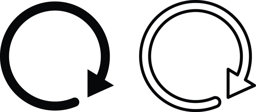 Circular refresh and reload arrow icons for web interface design and digital user experience.